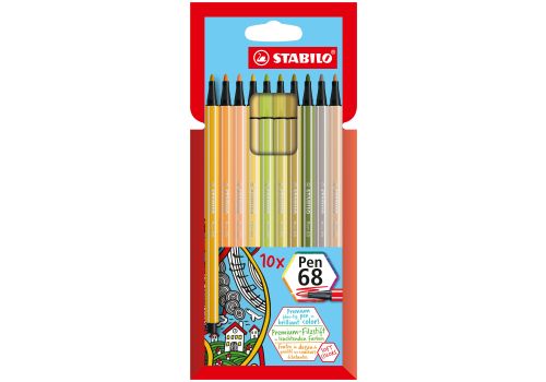 Stabilo pen 68 soft colors pennarello premium colori assortiti 10 pezzi