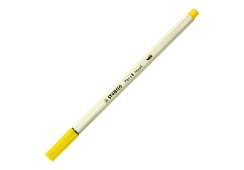Stabilo pen 68 brush pennarello premium con punta a pennello giallo limone