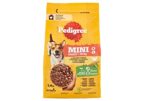 Pedigree Mini Adult <10kg croccantini con pollame e verdure per cane 1.4kg