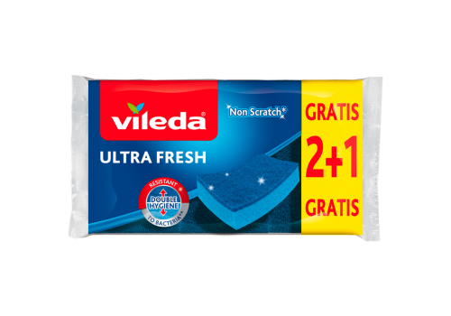 Vileda abrasivo ultra fresh antigraffio per stoviglie e superfici delicate 3 pezzi
