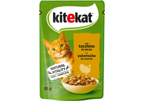 Kitekat cibo umido per gatto con tacchino in salsa 85 grammi
