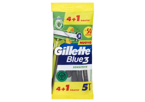Gillette Blue3 Sensitive rasoio barba a 3 lame usa e getta 5 pezzi