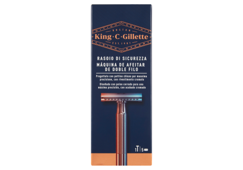 King C. Gillette rasoio di sicurezza + 5 lame di ricambio