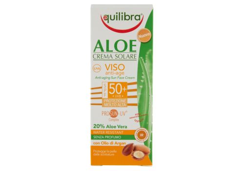Equilibra Aloe spf 50+ protezione molto alta crema solare viso anti-age 75ml