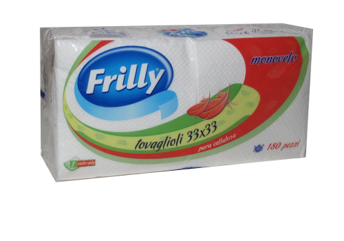 Frilly tovaglioli di carta bianchi monovelo 180 pezzi