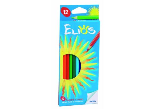 Elios pastelli in legno colori assortiti 12 pezzi