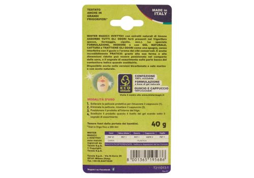 Mister Magic ovetto assorbiodori frigo con aceto 40 grammi