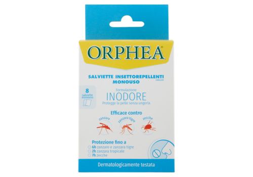 Orphea zarazan salviette insettorepellenti monouso senza profumo 8 pezzi