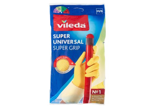 Vileda Super Universal Super Grip guanti casalinghi antiscivolo in lattice taglia m