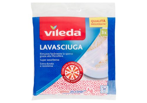 Vileda Lavasciuga panni multiuso per piatti e stoviglie 34 x 34cm 3 pezzi