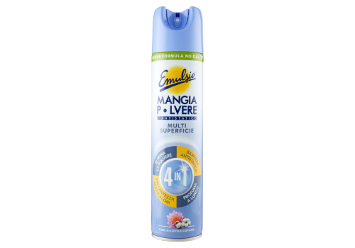 Emulsio Mangia Polvere antistatico multi-superficie 4 in 1 con fiori di loto e cotone 300ml