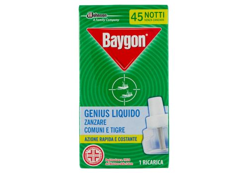 Baygon genius liquido repellente zanzare comuni e tigre ricarica 27ml 