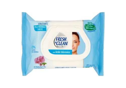 Fresh & Clean con acido ialuronico salviettine struccanti pelli normali e miste 20 pezzi