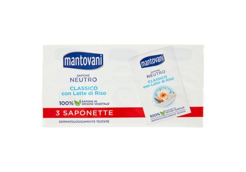 Mantovani sapone neutro classico con latte di riso 3 x 90 grammi