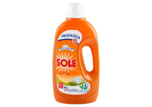 Sole igiene e freschezza, detersivo liquido con estratti di eucalipto per un bucato igienizzato 1,3 litri
