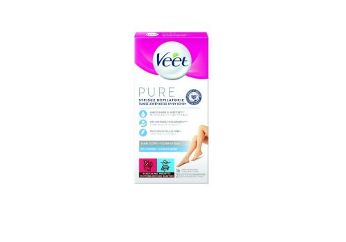 Veet strisce depilatorie corpo per pelle liscia a lungo 16 pezzi
