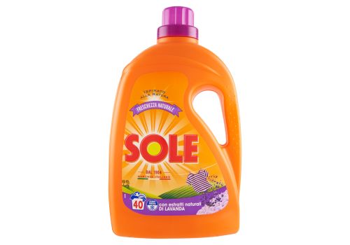 Sole freschezza naturale detersivo lavatrice profumo delicato e pulizia profonda 40 lavaggi 2 litri