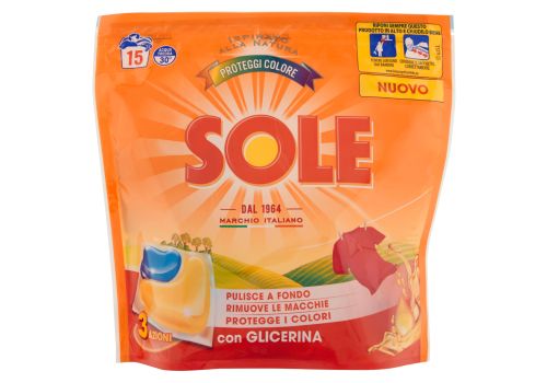 Sole proteggi colore caps 3 azioni con glicerina per protezione e brillantezza dei colori 15 pezzi x 22 grammi