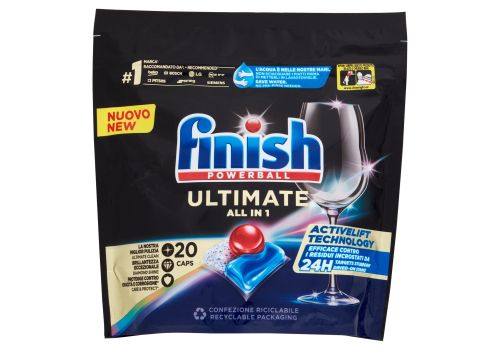 Finish ultimate all in one regular pastiglie lavastoviglie azione completa 20 pezzi 258 grammi