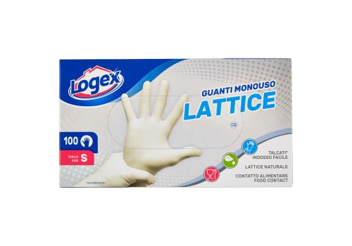 Logex guanti in lattice monouso taglia s 100 pezzi 