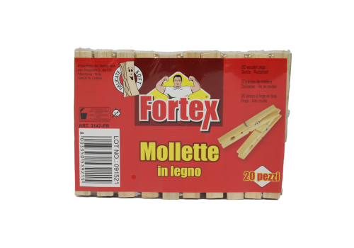 Logex mollette in legno per il bucato 20 pezzi