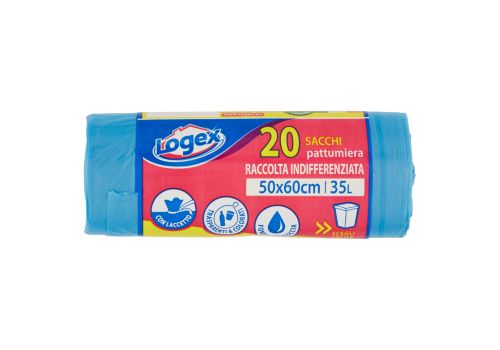 Logex sacchi pattumiera 35 litri 50 x 60cm 20 pezi