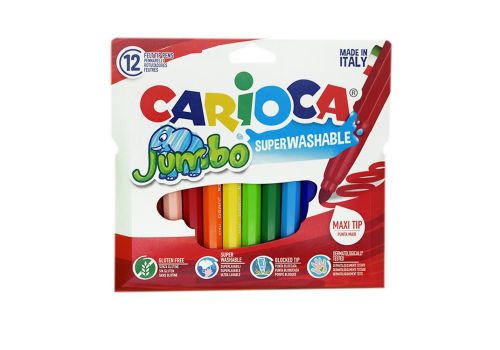 Carioca jumbo pennarelli superlavabili punta maxi colori assortiti 12 pezzi