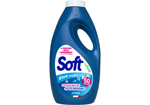 Soft blue oxygen detersivo bucato lavatrice 50 lavaggi 2250ml