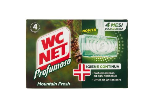 Wc Net Profumoso mountain fresh tavoletta detergente igienizzante anticalcare 4 pezzi