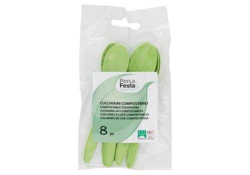 PerLa Festa ComposTable cucchiaini compostabili colore verde 8 pezzi
