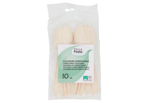 PerLa Festa Compostable cucchiaini compostabili bianco 10 pezzi