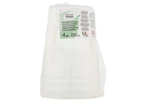 PerLa Festa bicchieri cocktail compostabili 250cc 4 pezzi