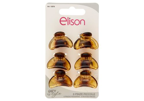 Elison City Style pinze piccole per capelli colore turtle 6 pezzi