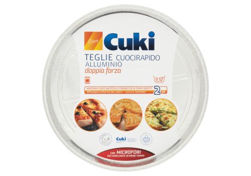 Cuki Cuoce teglie cuocirapido alluminio doppia forza riciclabili 8 porzioni 2 pezzi