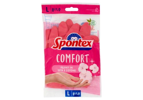 Spontex Comfort guanti casalinghi felpati in seta e cotone taglia l
