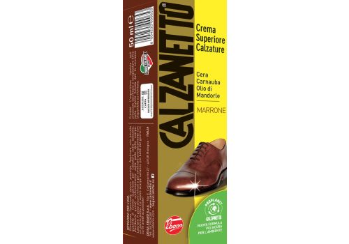 Calzanetto marrone lucido in pasta per calzature 50ml