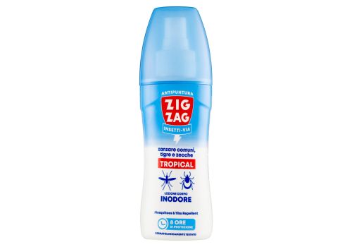 Zig Zag insetti-via antipuntura tropical zanzare comuni tigre e zecche inodore spray 100ml