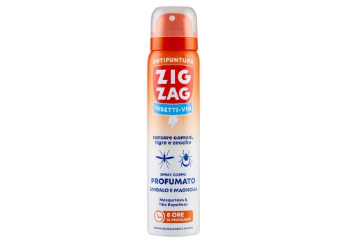 Zig Zag insetti-via antipuntura zanzare comuni tigre e zecche profumato sandalo e magnolia spray 100ml