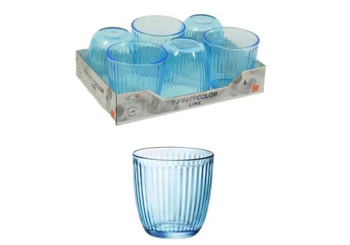 Bormioli Line bicchiere acqua blu 29cl 6 pezzi