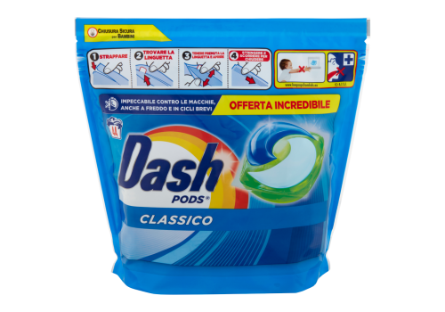 Dash pods classico detersivo lavatrice in capsule 44 pezzi
