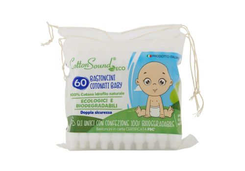 Cotton Sound Eco bastoncini  di cotone per bambini 60 pezzi