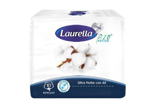 Laurella Ultra Notte Con Ali assorbenti in cotone 10 pezzi