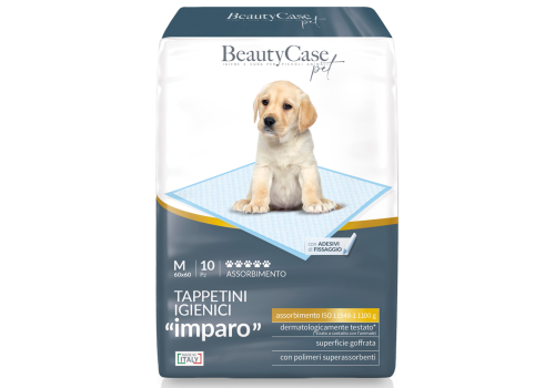 Beautycase Pet tappetini igienici per cani "imparo" con alta capacità assorbente misura m 60 x 60cm 10 pezzi