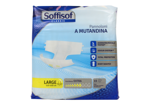 Soffisof 7 gocce pannoloni mutandina adulti misura large 15 pezzi