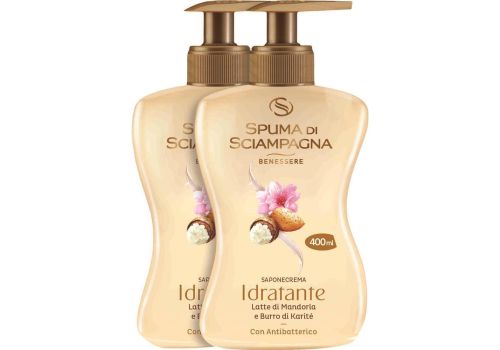 Spuma di Sciampagna sapone crema con latte di mandorla e burro di karité 2 x 400ml