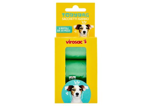 Virosac Tobybag sacchetti igienici per i bisogni del cane 3 rotoli x 20 pezzi