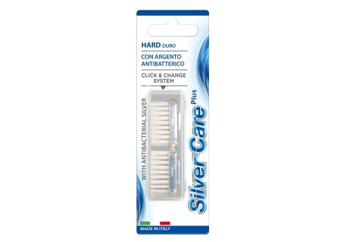 Silver care plus testine di ricambio per spazzolino setole dure 2 pezzi