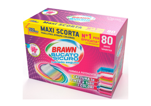 Brawn Bucato Sicuro panni lavatrice cattura tinte e colori 80 pezzi