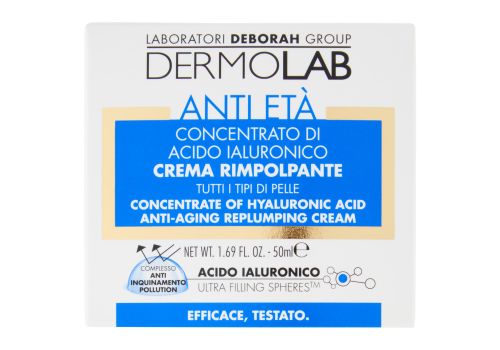 Dermolab anti età crema rimpolpante con acido ialuronico 50ml
