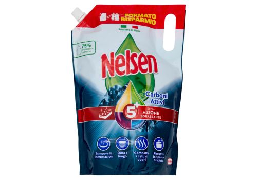 Nelsen carboni attivi detersivo piatti eco ricarica 1800ml